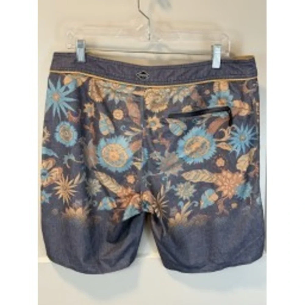 O'Neill Hyperfreak Sprouted Gray‎ Floral Board Shorts Size 33 Drawstring